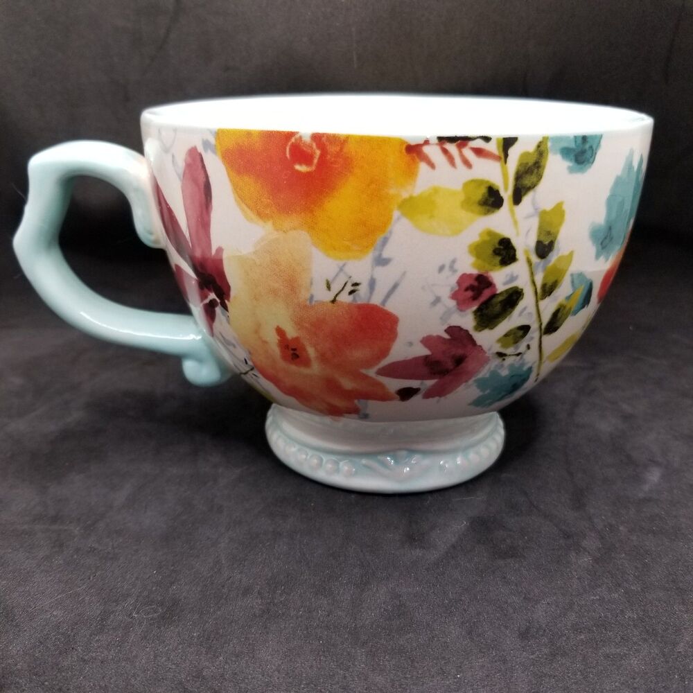 Pioneer Woman Willow floral 27-ounce oversized ceramic soup mug